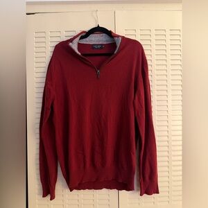 Filippo Riberti Men’s Red Quarter Zip Sweater Wool Cashmere Blend Made in Italy